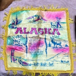 Colorful Alaska Souvenir pillow cover 1940’s